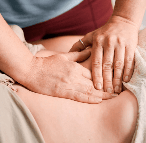 Abdomen Massage, Hot Compress, and Binding